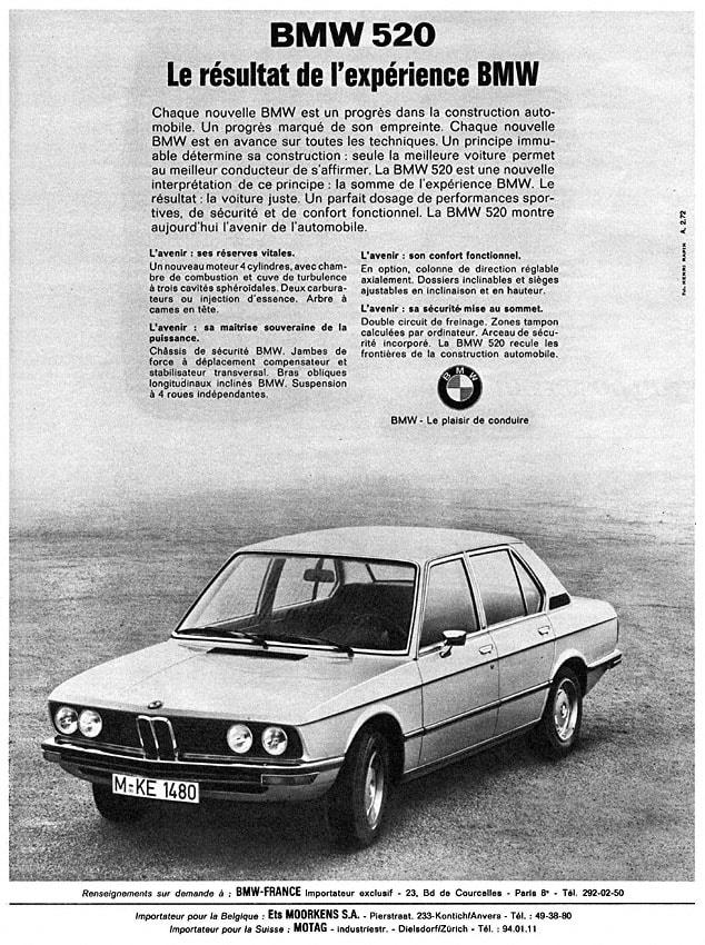 BMW E12 5 Series 528 Retro A3 Affiche Impression De Publicité Classique EUR  5,84 - PicClick FR